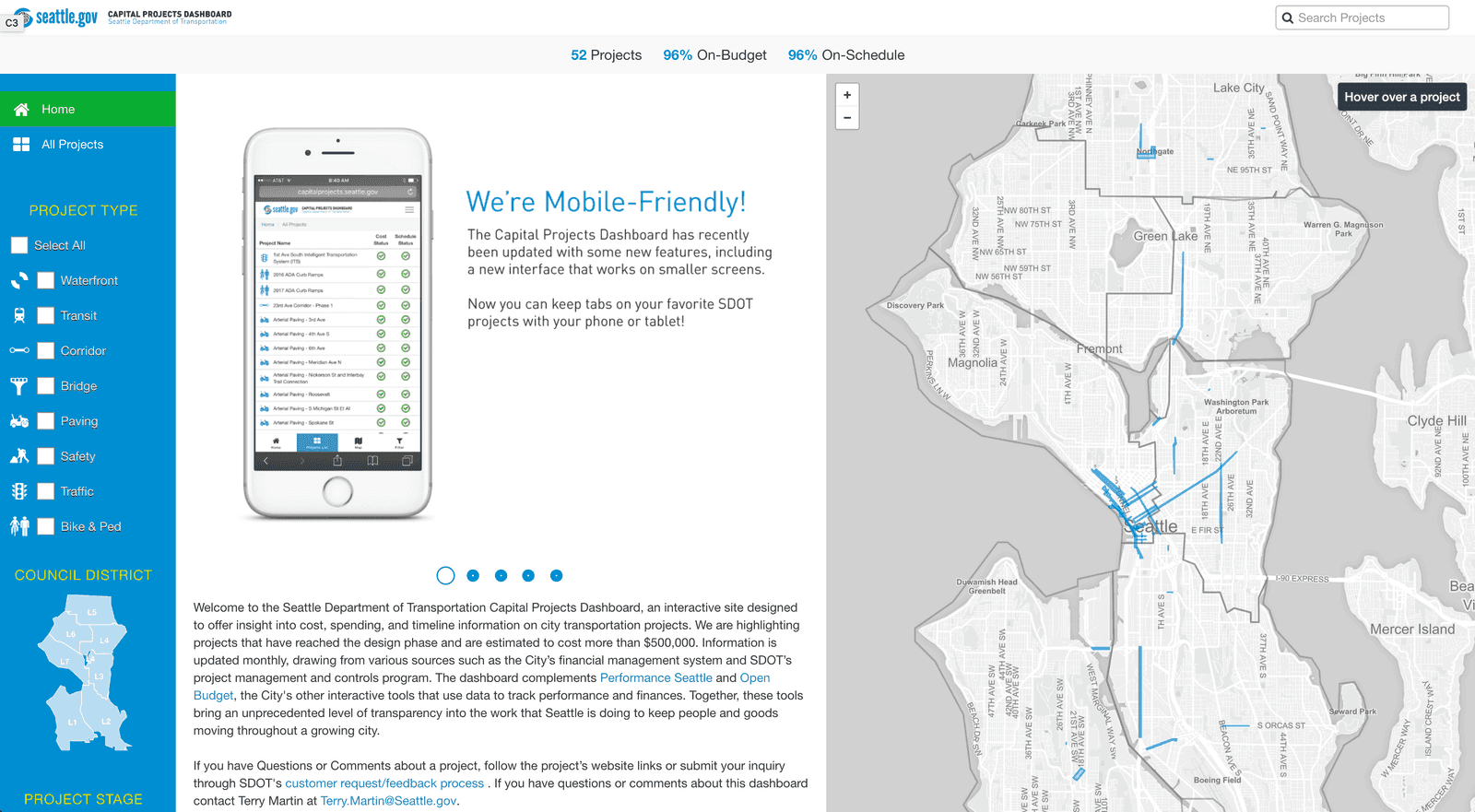 Seattle Department of Transportation Website Screenshot